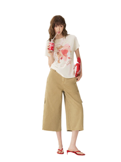 Utility Denim Capri Pants