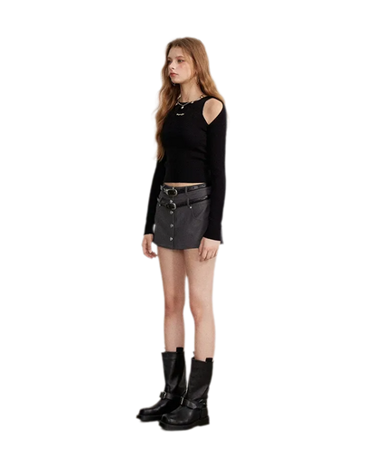 Cutout Slim-Fit Knit Top