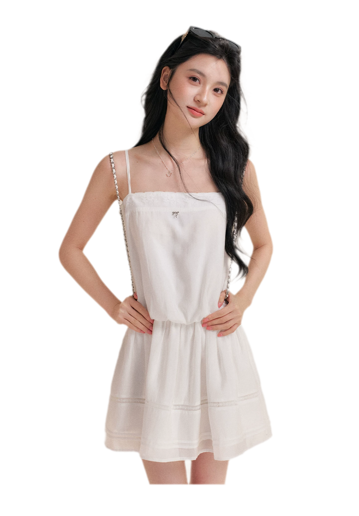 Soft Tencel Lace Dress &amp; Cardigan Set