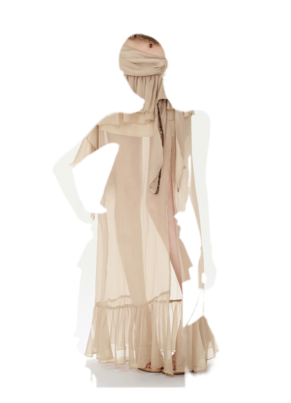 CYNR Sheer Ruffle High-Slit Skirt – view 14