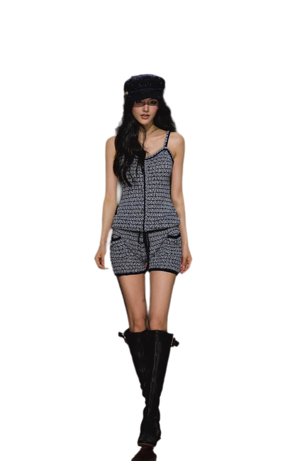 Gestreiftes Woll-Jumpsuit-Set