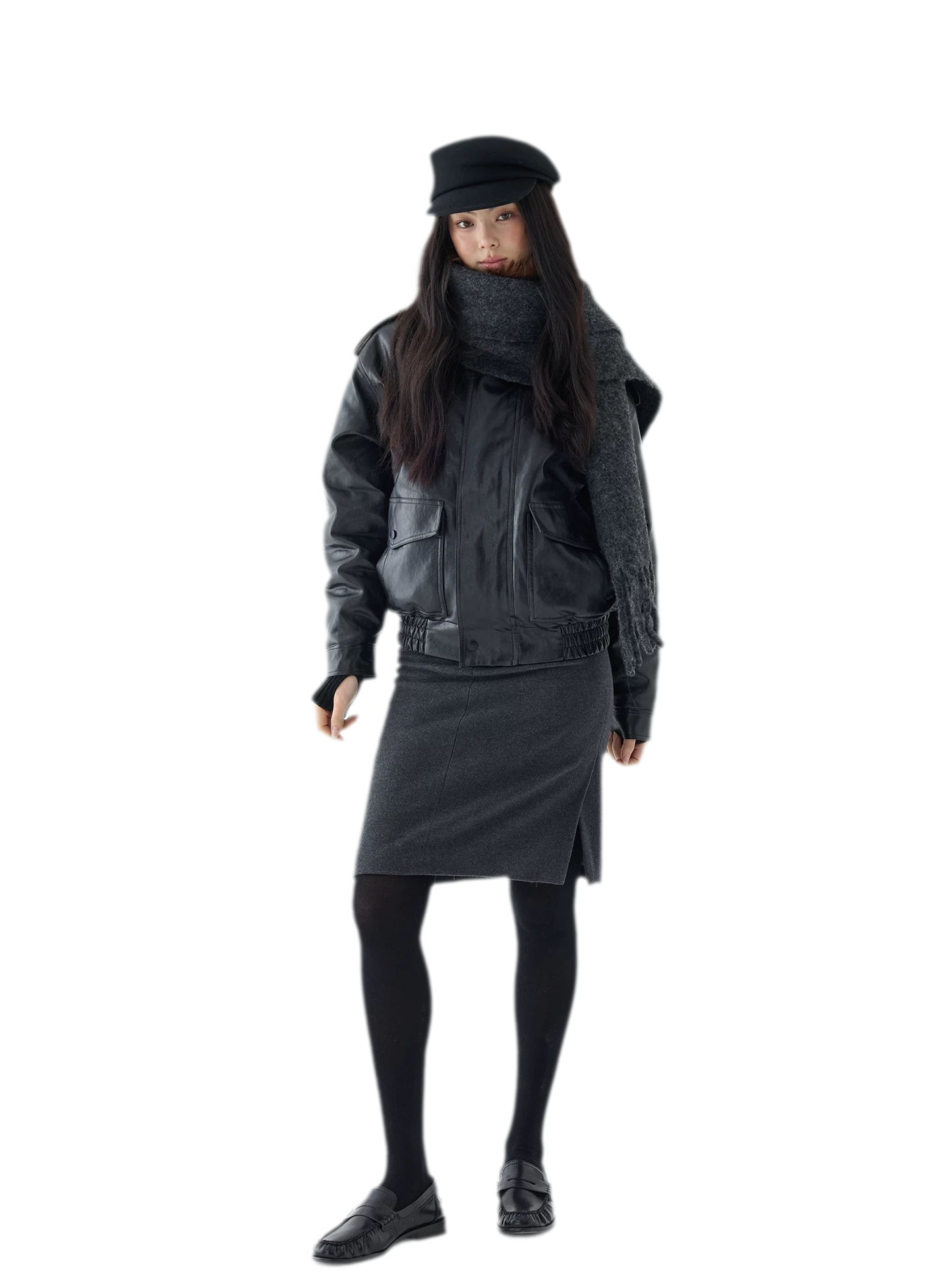 Oil-Wax Cropped PU Jacket