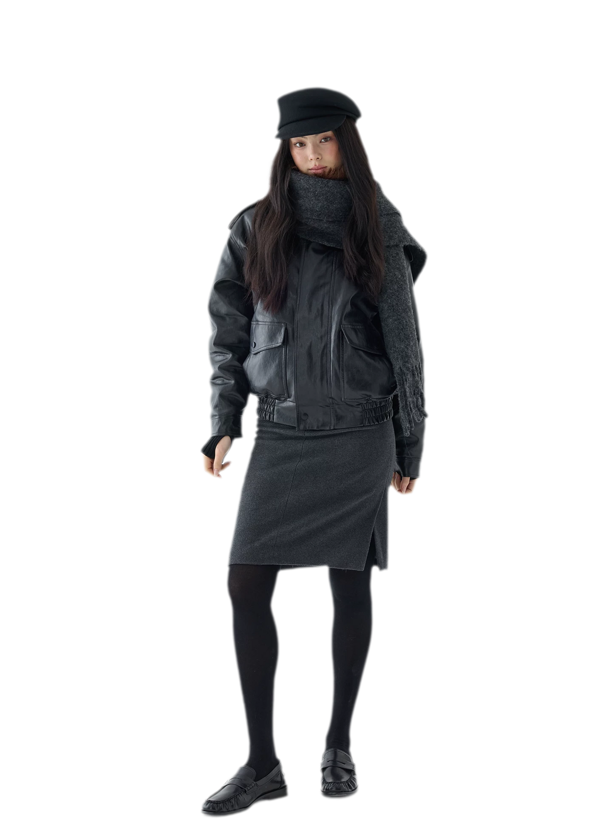 Oil-Wax Cropped PU Jacket