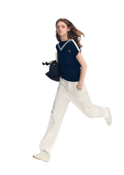Deconstructed Curved Cargo Pants