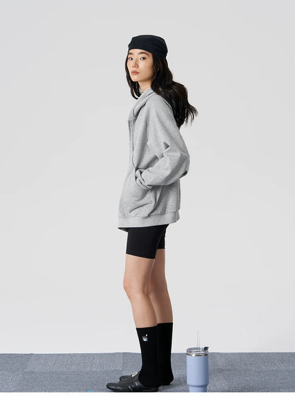 Ribbed Panel Hooded Zip Jacket