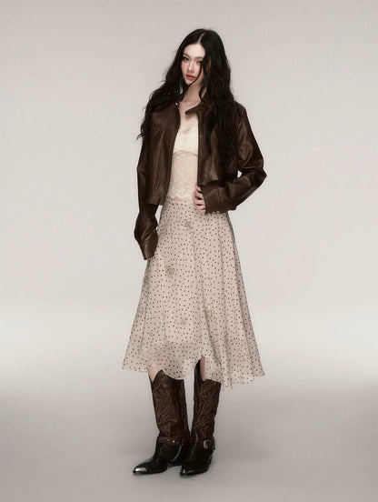 Vintage Cropped Motorcycle Jacket