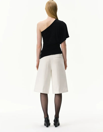 Pleated Bermuda Shorts