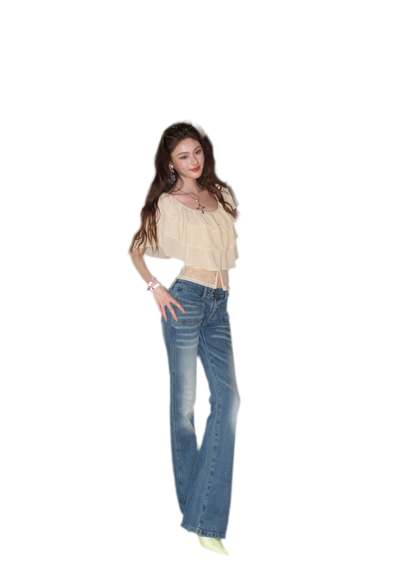 Low Rise Flare Jeans