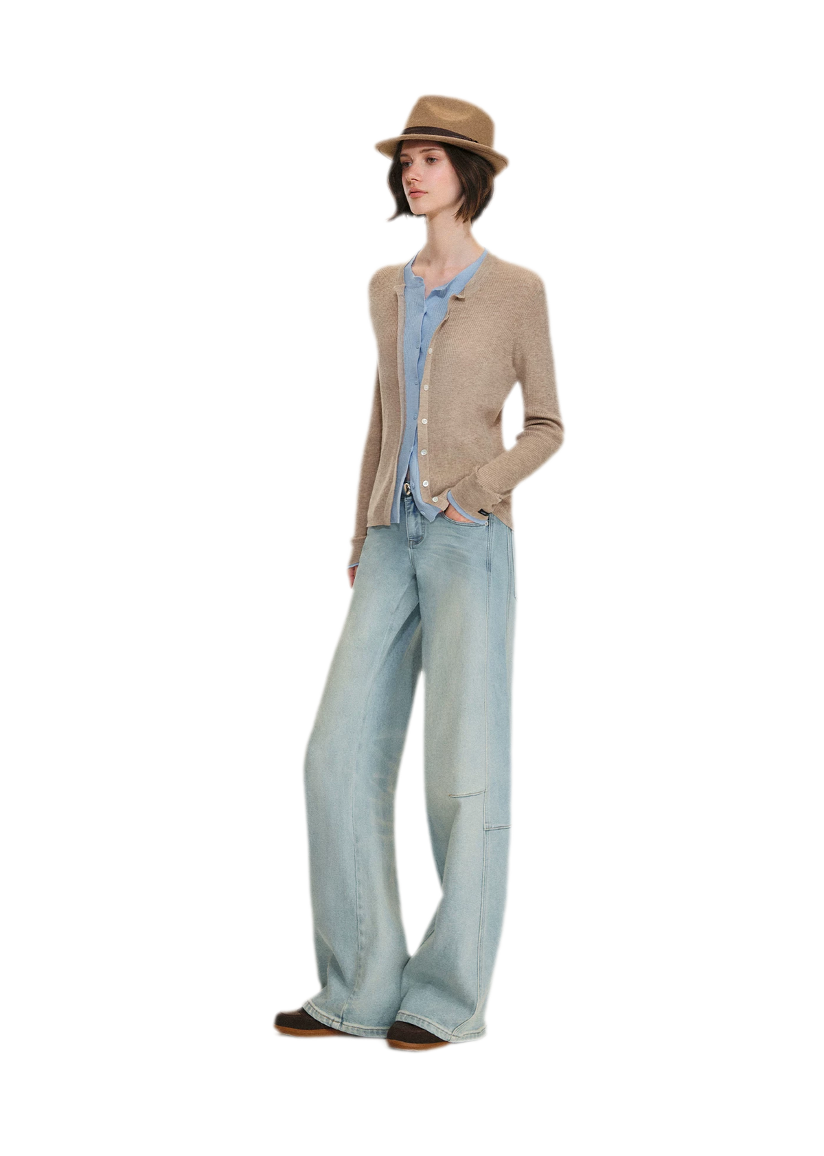 Fine Knit Contrast Cardigan