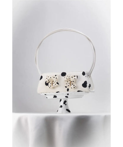 Ceramic Bow Leather Shoulder Bag