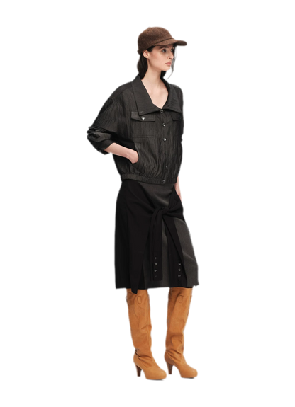 Lightweight High-Collar Cropped Jacket