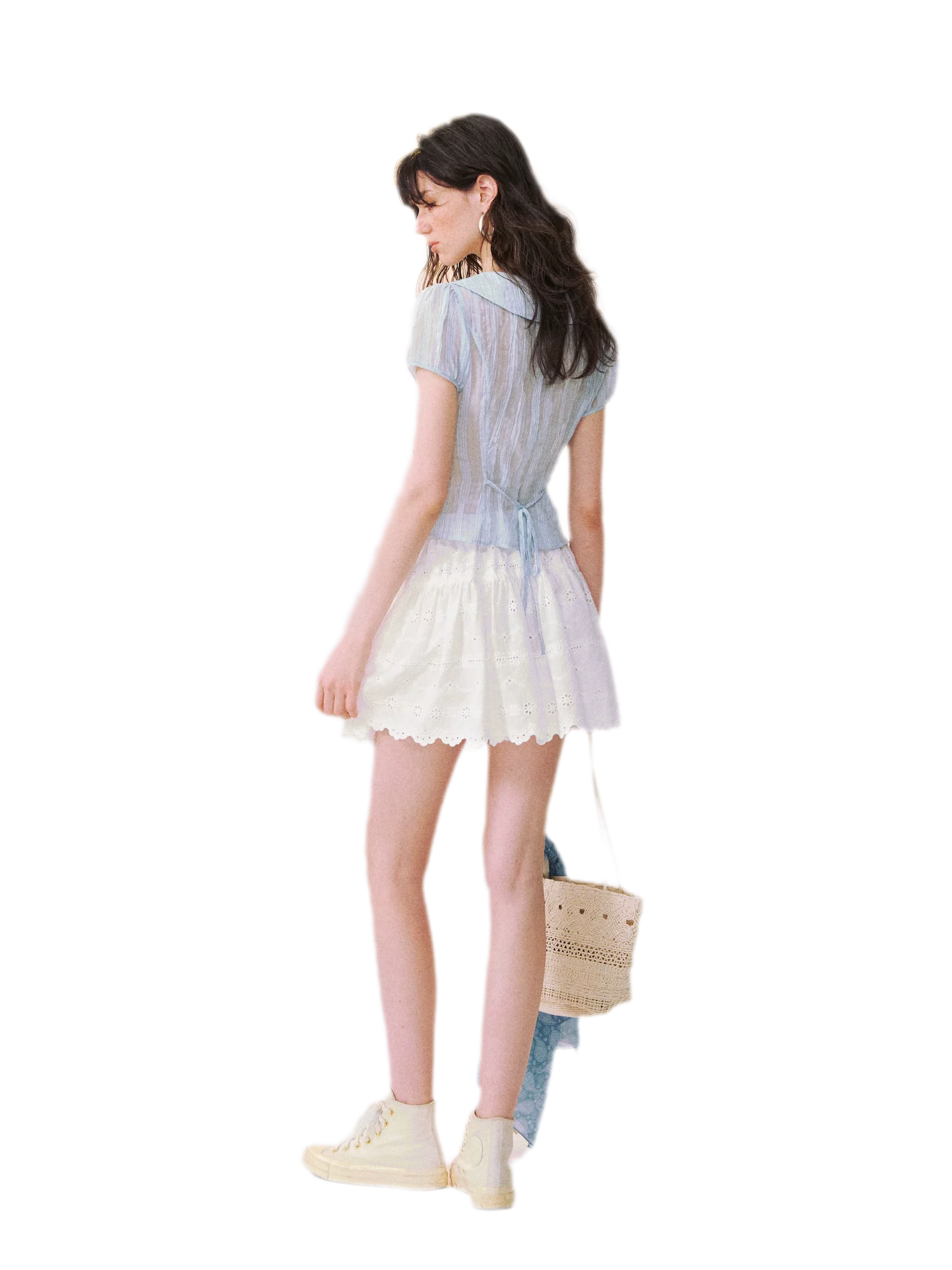 Lace Trim Puff Shirt