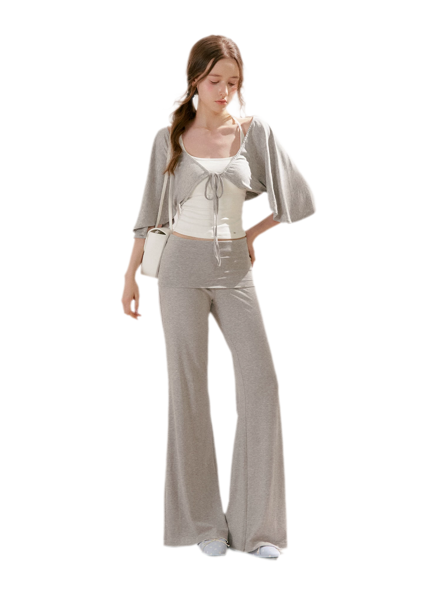 Airy Cloud Feel Halter U-Neck Vest and Batwing