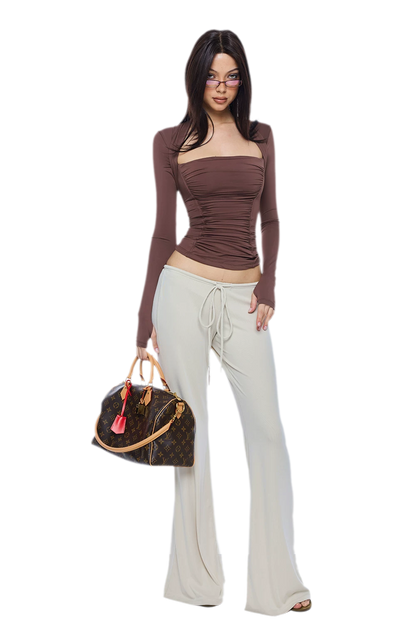 Ruched Sculpted Long-Sleeve Top