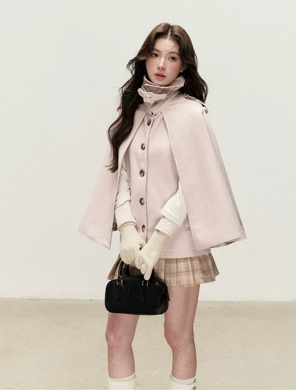 720g Wool Blend Cape Coat