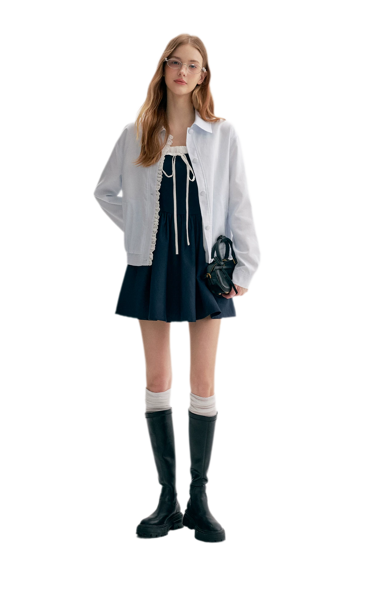 Ramie Cotton Lace-Trimmed Jacket