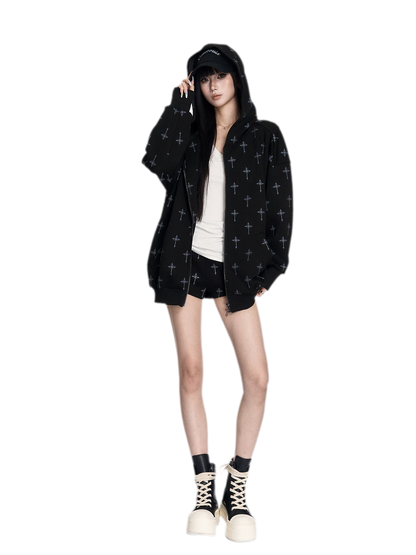 Printed Hooded Trackwear Set