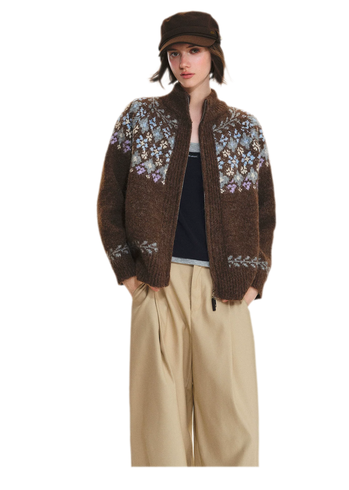 Cardigan en maille jacquard Fair Isle
