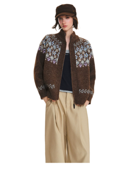 Cardigan en maille jacquard Fair Isle