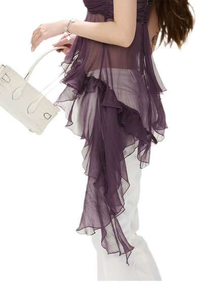 CYNR Misty Chiffon Ruffle Cami – view 13