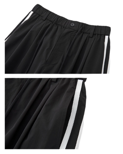 Stripe Tape Wide-Leg Pants