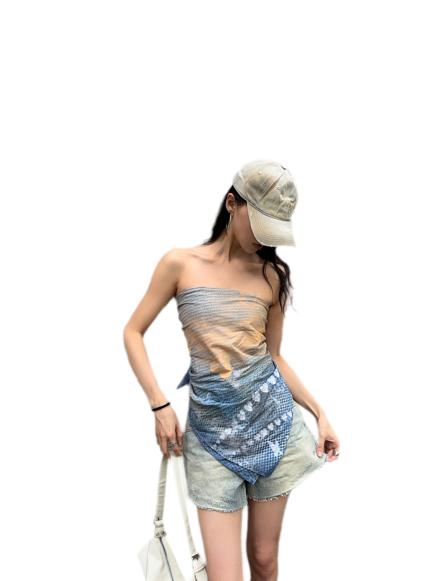 Denim Print Silk Scarf