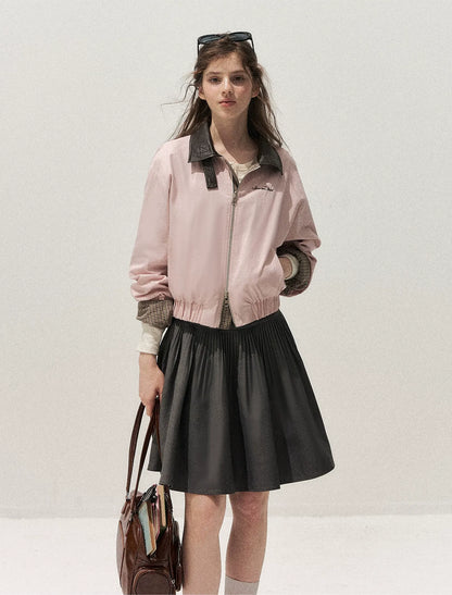Reversible Houndstooth Cropped Jacket