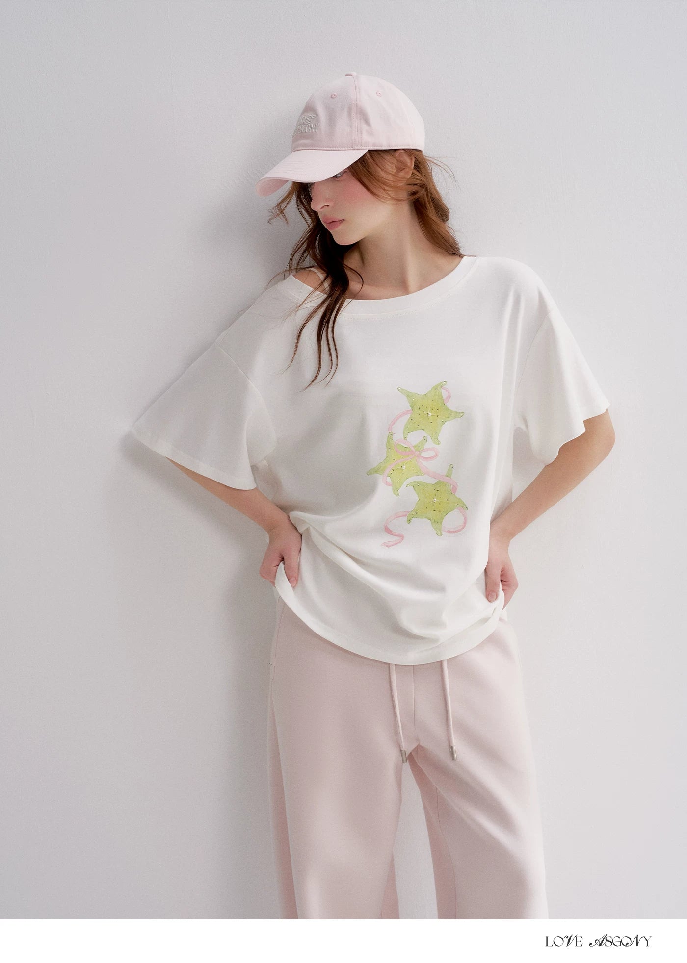Asymmetrical Starfruit Print T-shirt