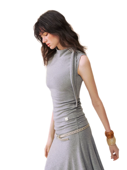 Draped Tie Top &amp; Skirt Set