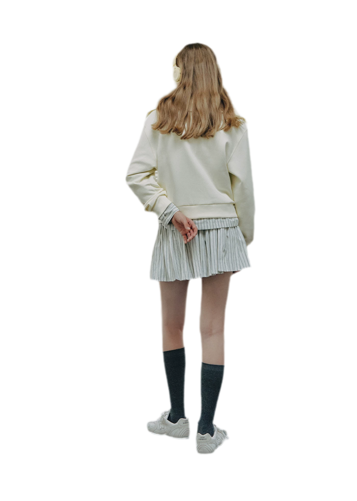 Lace Appliqué Cropped Sweatshirt