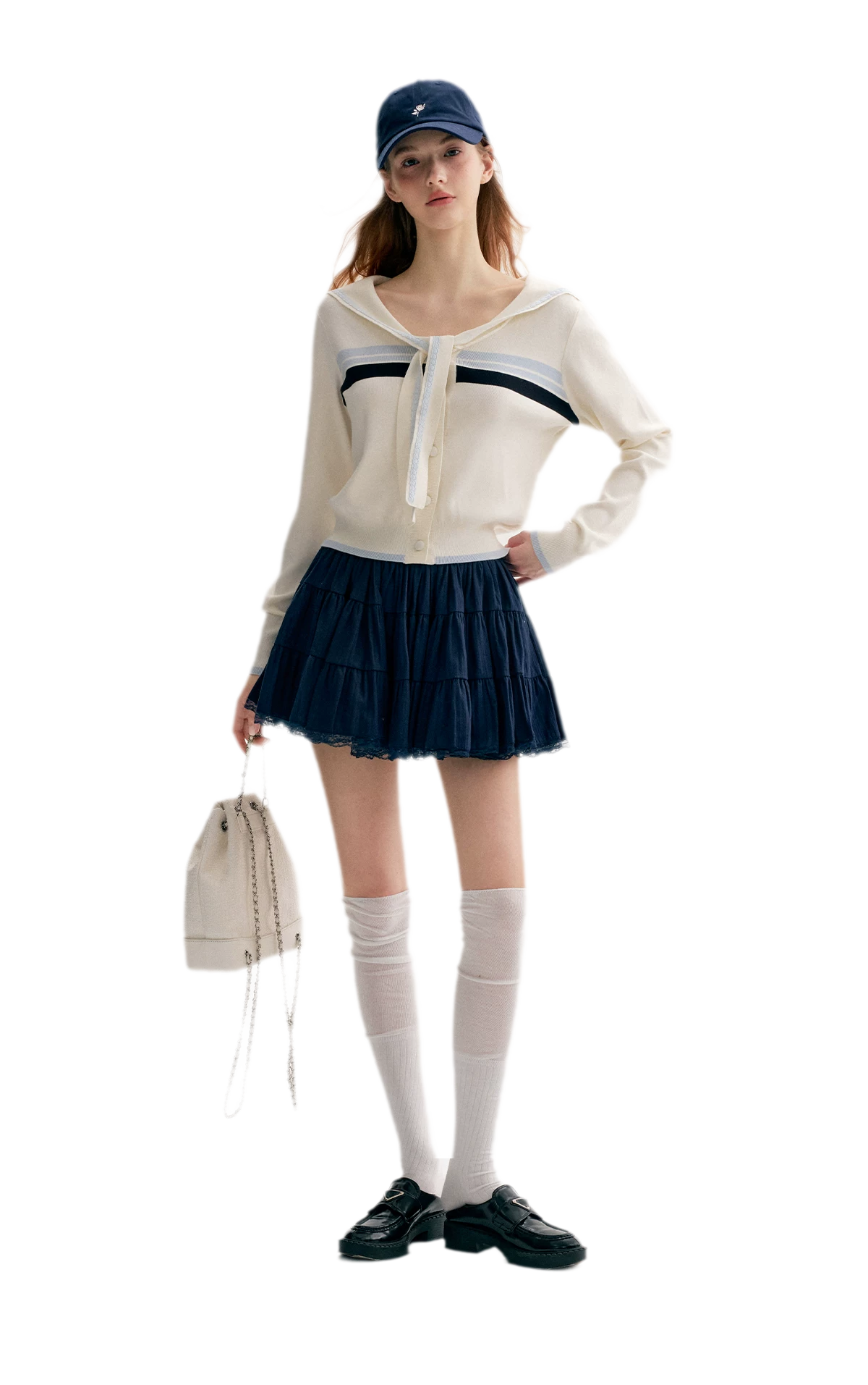Lace Sailor Tie Cardigan