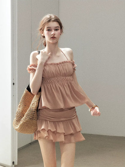 Pleated Chiffon Mini Set