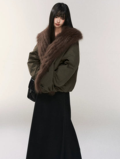 Goose Down Fox Fur Jacket