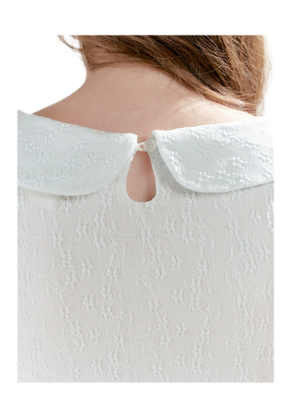 Textured Floral Peter Pan T-Shirt