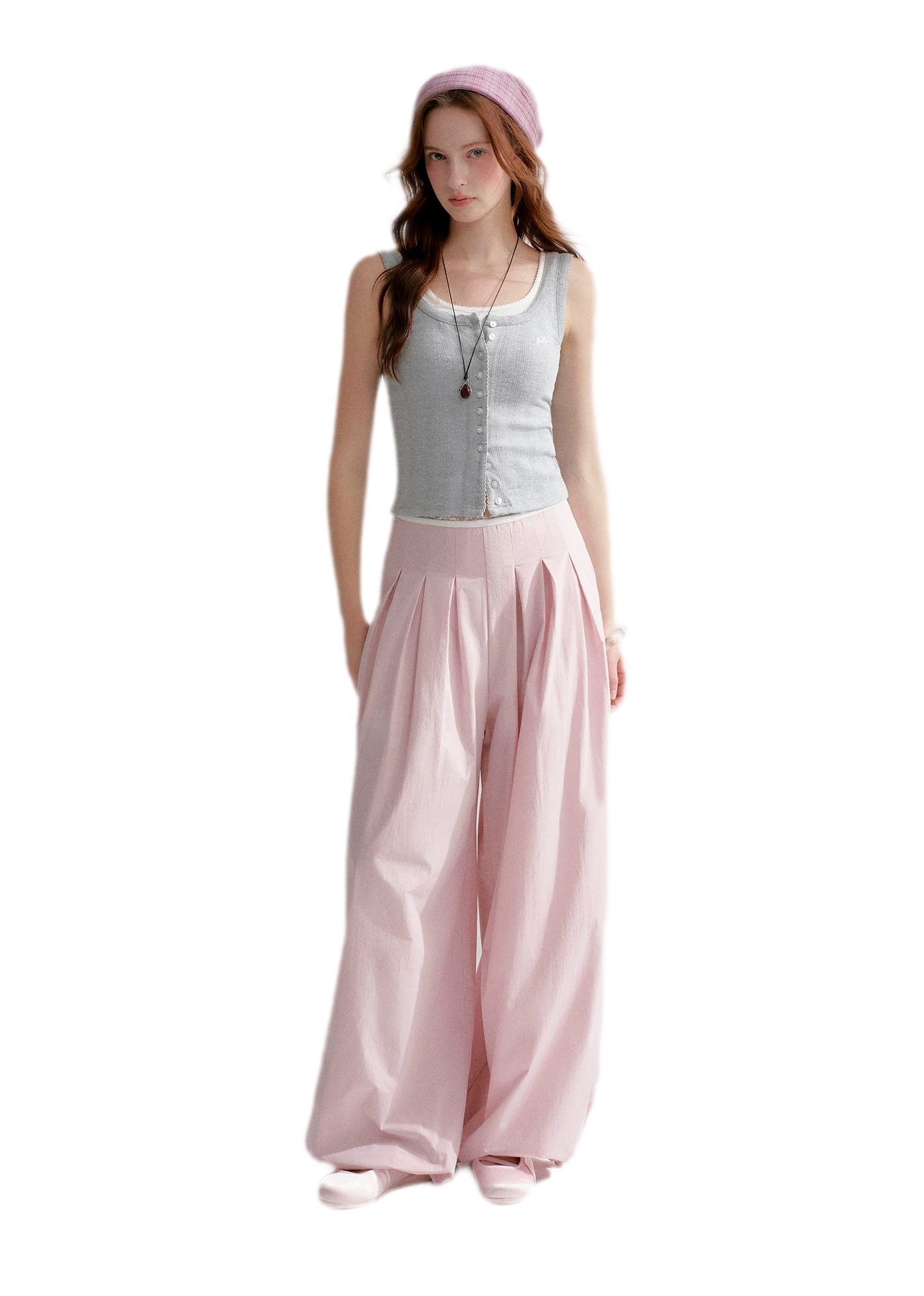 Lightweight Pleated Balloon Pants