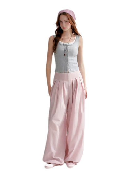 Lightweight Pleated Balloon Pants