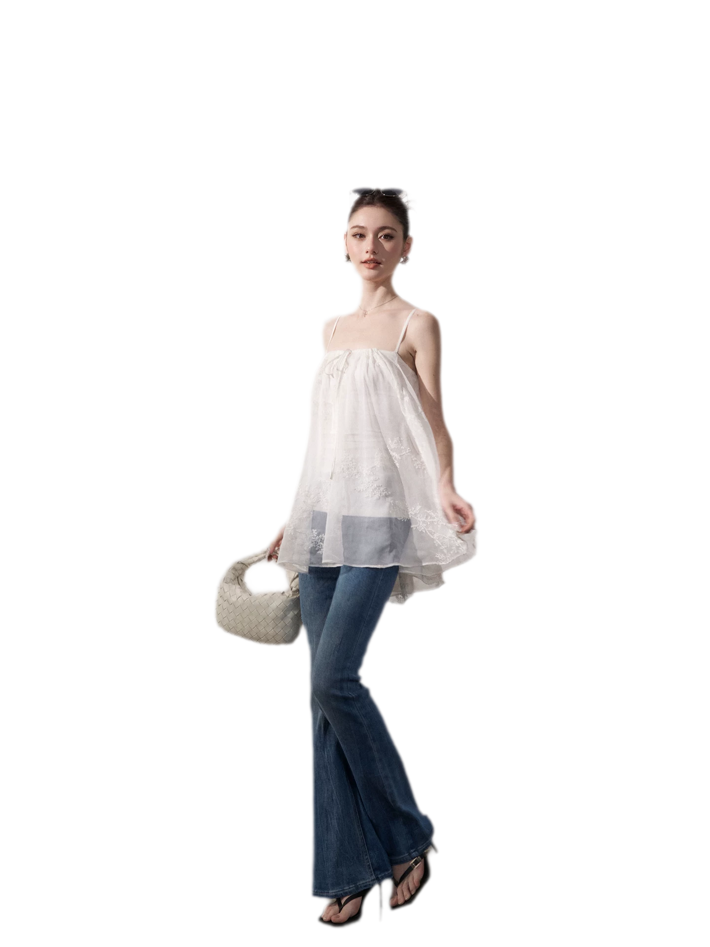 Ruched Tulle Camisole
