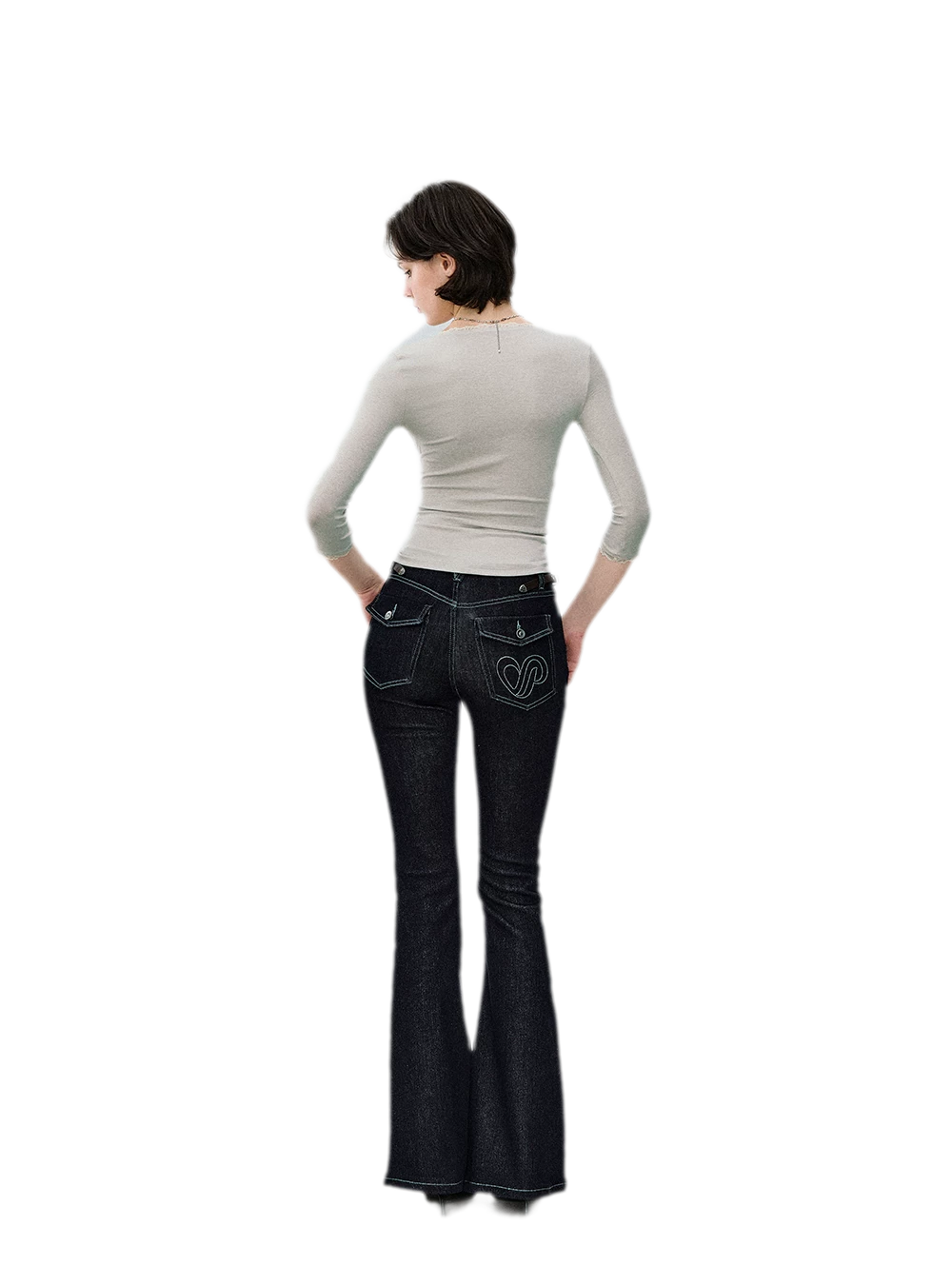 Denim Micro Flare Jeans