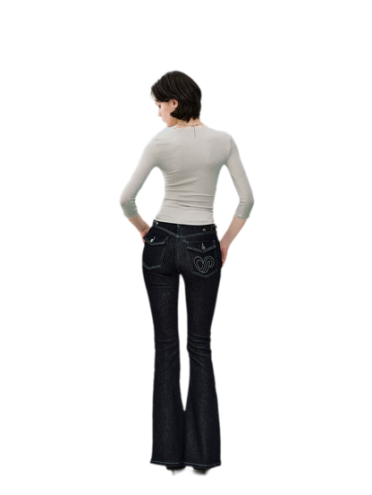 Denim Micro Flare Jeans
