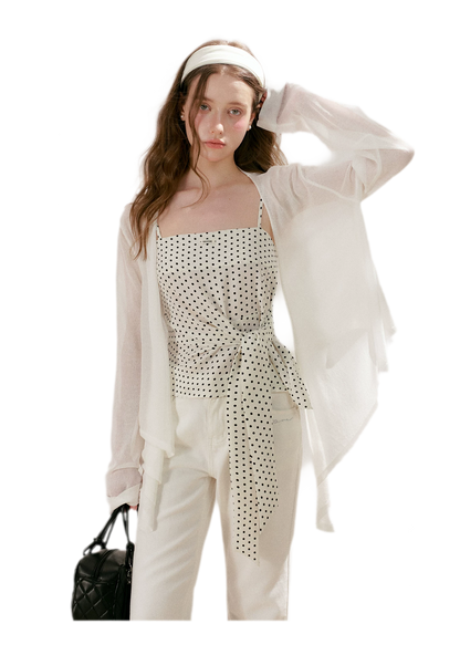 Airy Layered Short Knit Cardigan