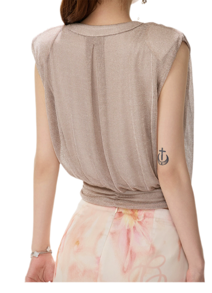 Shimmer Knit Twist Top