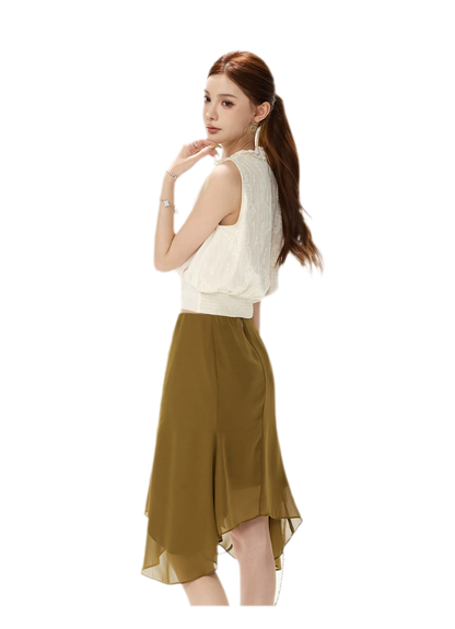 Layered Chiffon A-Line Skirt