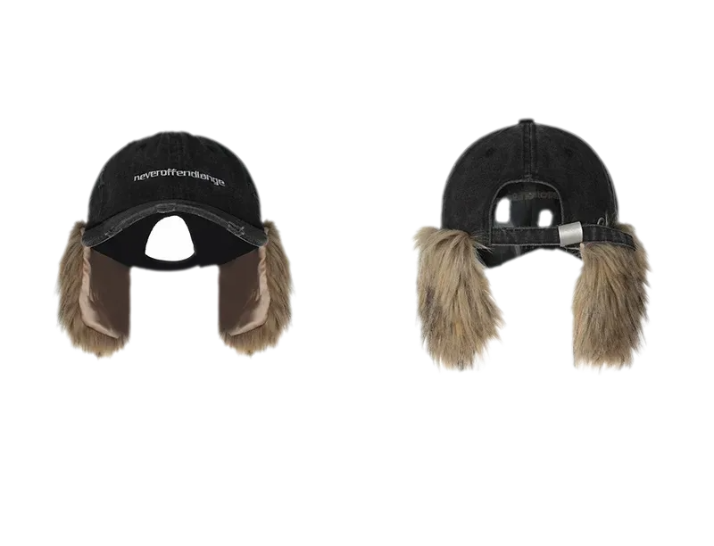 Distressed Faux Fur Cap