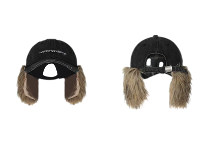 Distressed Faux Fur Cap