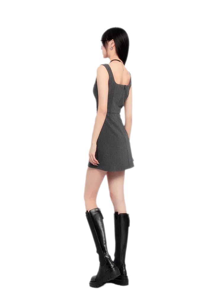 Structured Sparkle Asymmetric Mini Dress