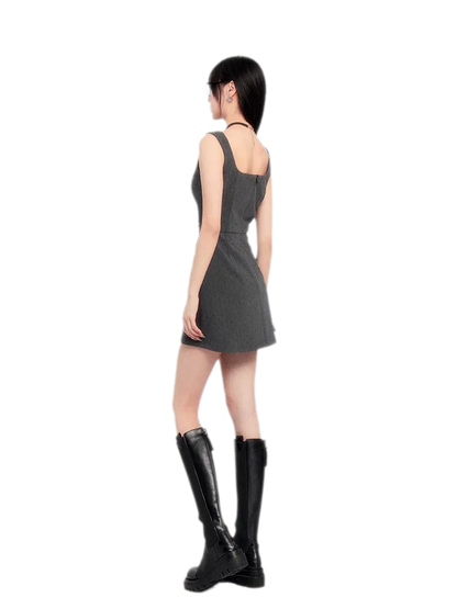 Structured Sparkle Asymmetric Mini Dress