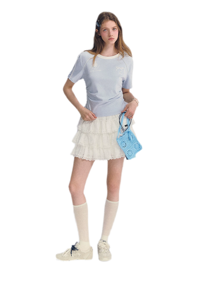 Embroidered Crop T-shirt