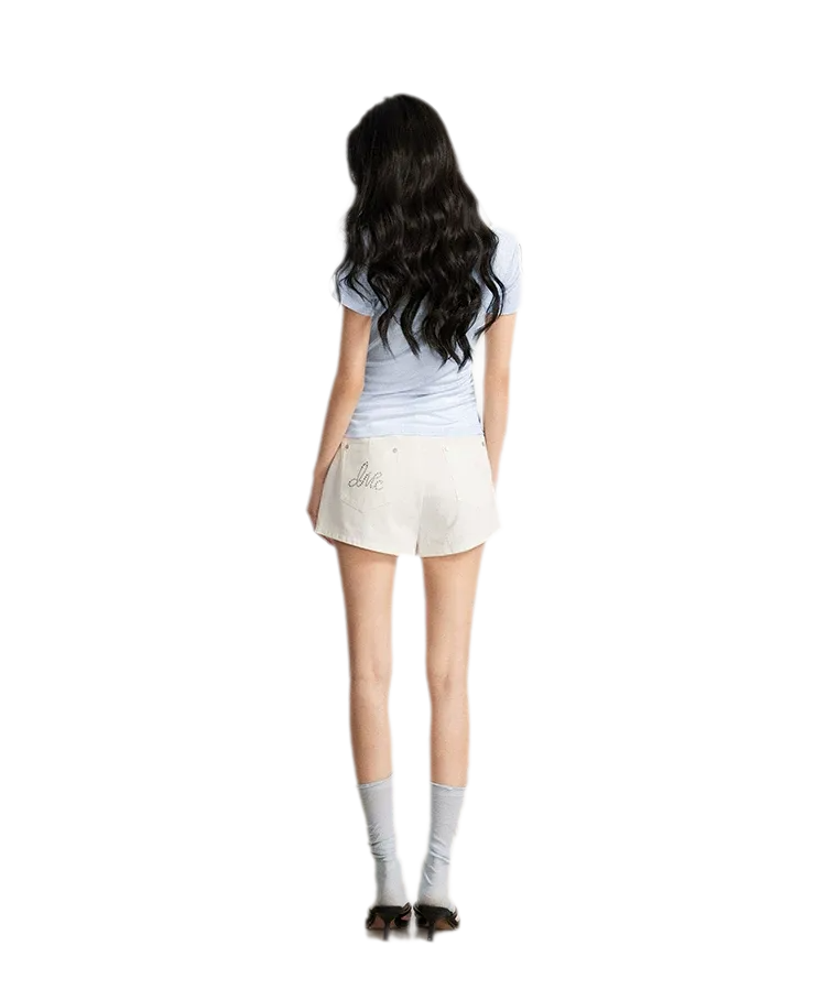 Rhinestone Cotton Summer Shorts