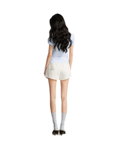 Rhinestone Cotton Summer Shorts