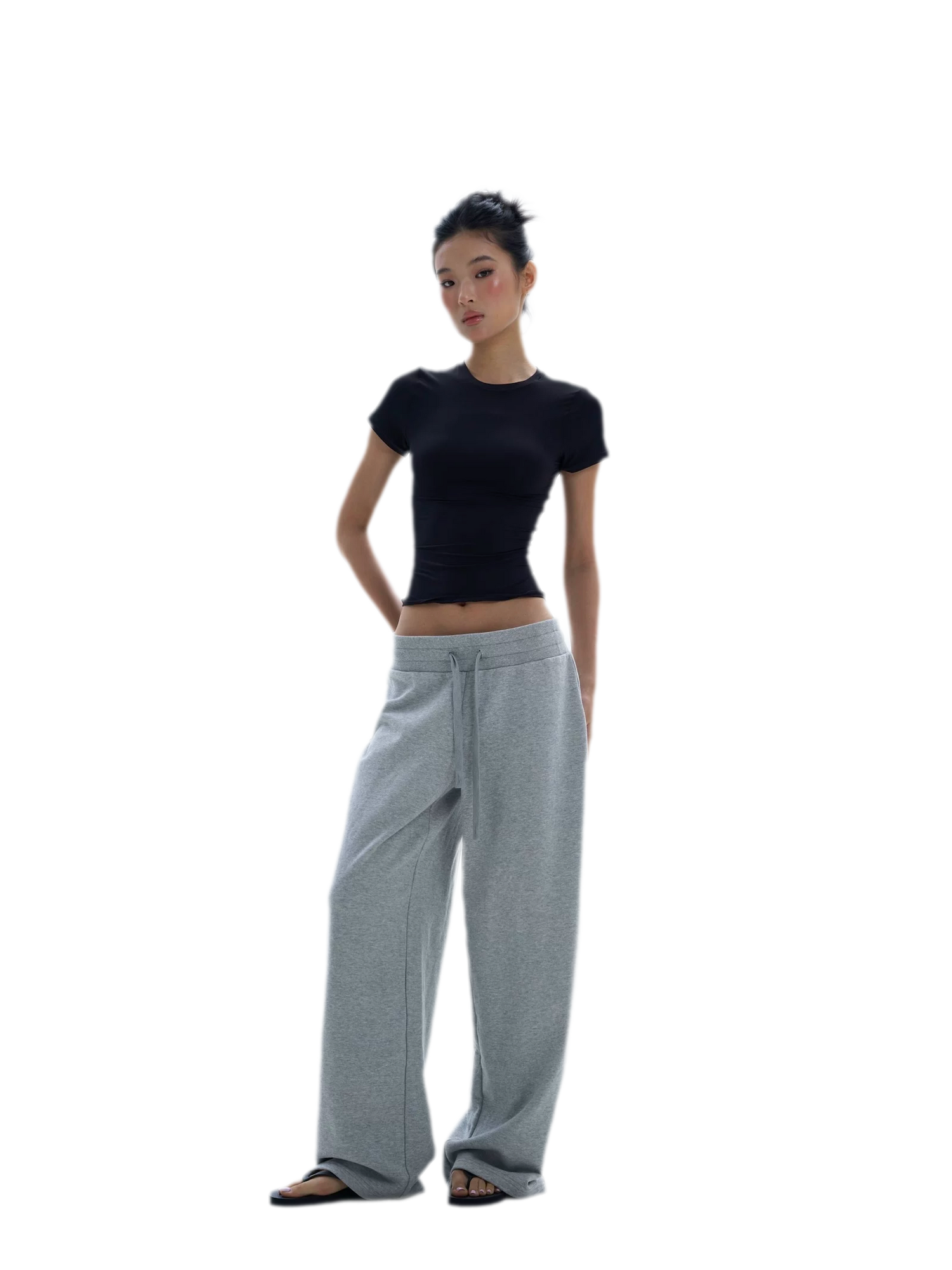 Wide-Leg Drawstring Sweatpants